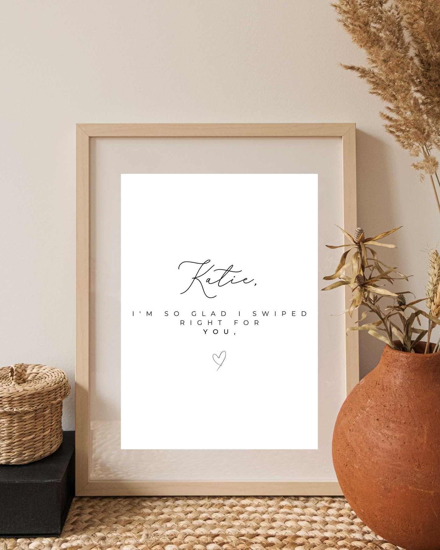 Personalised I'm So Glad I Swiped Right For You Card