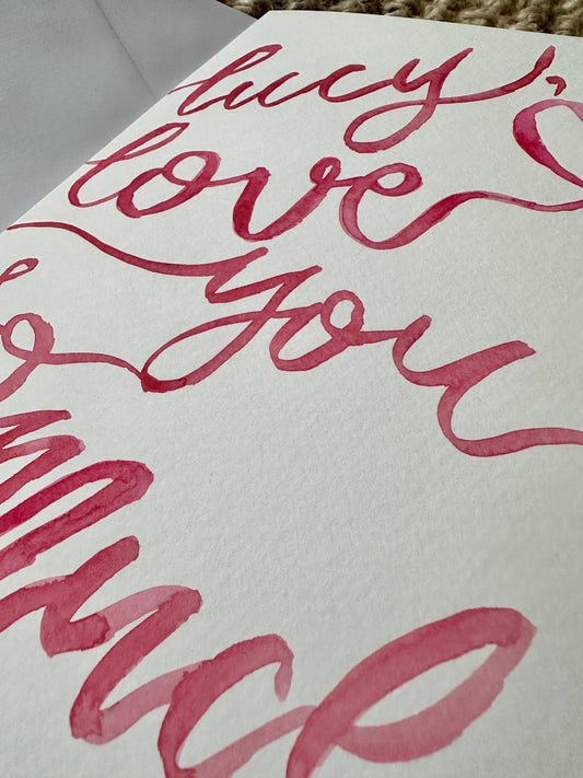 Hand Painted Bow Love You So Much Card