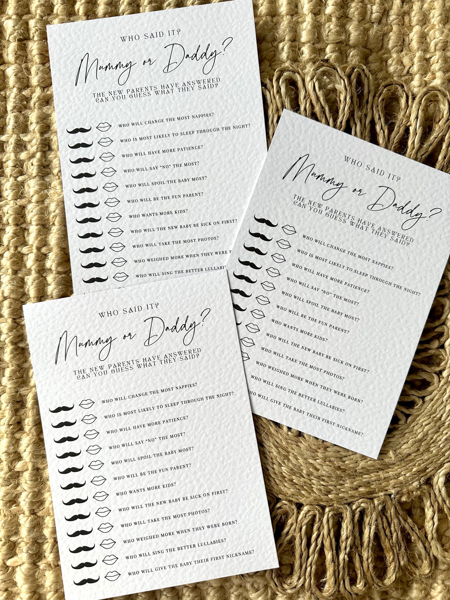 Who Said It Baby Shower Game