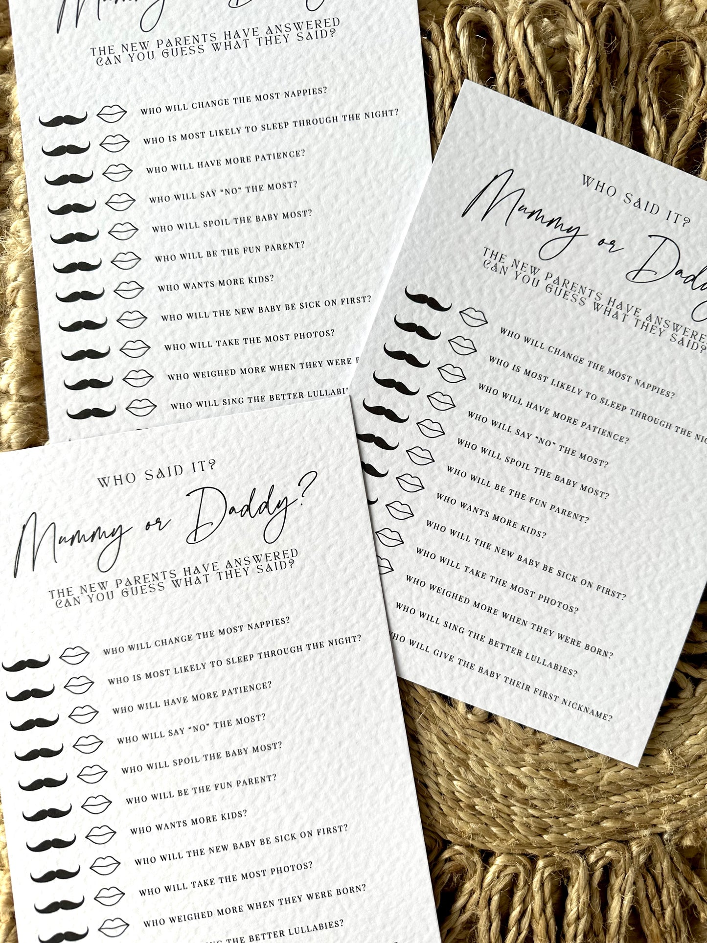 Who Said It Baby Shower Game