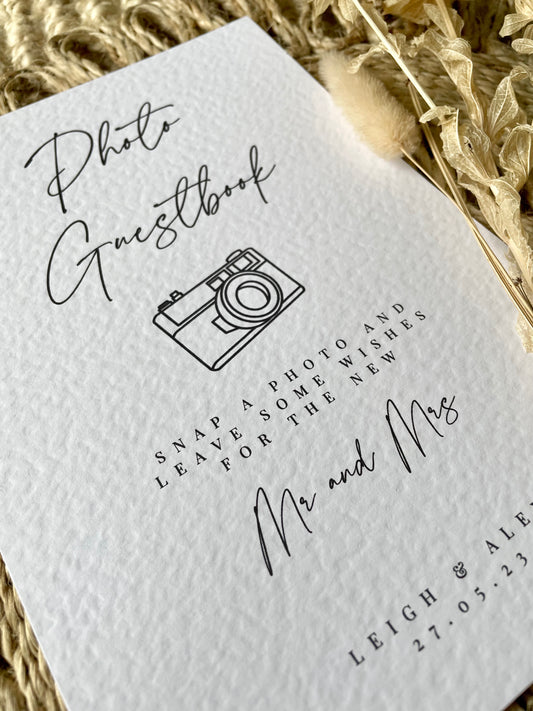 Personalised Photo Guestbook Wedding Sign
