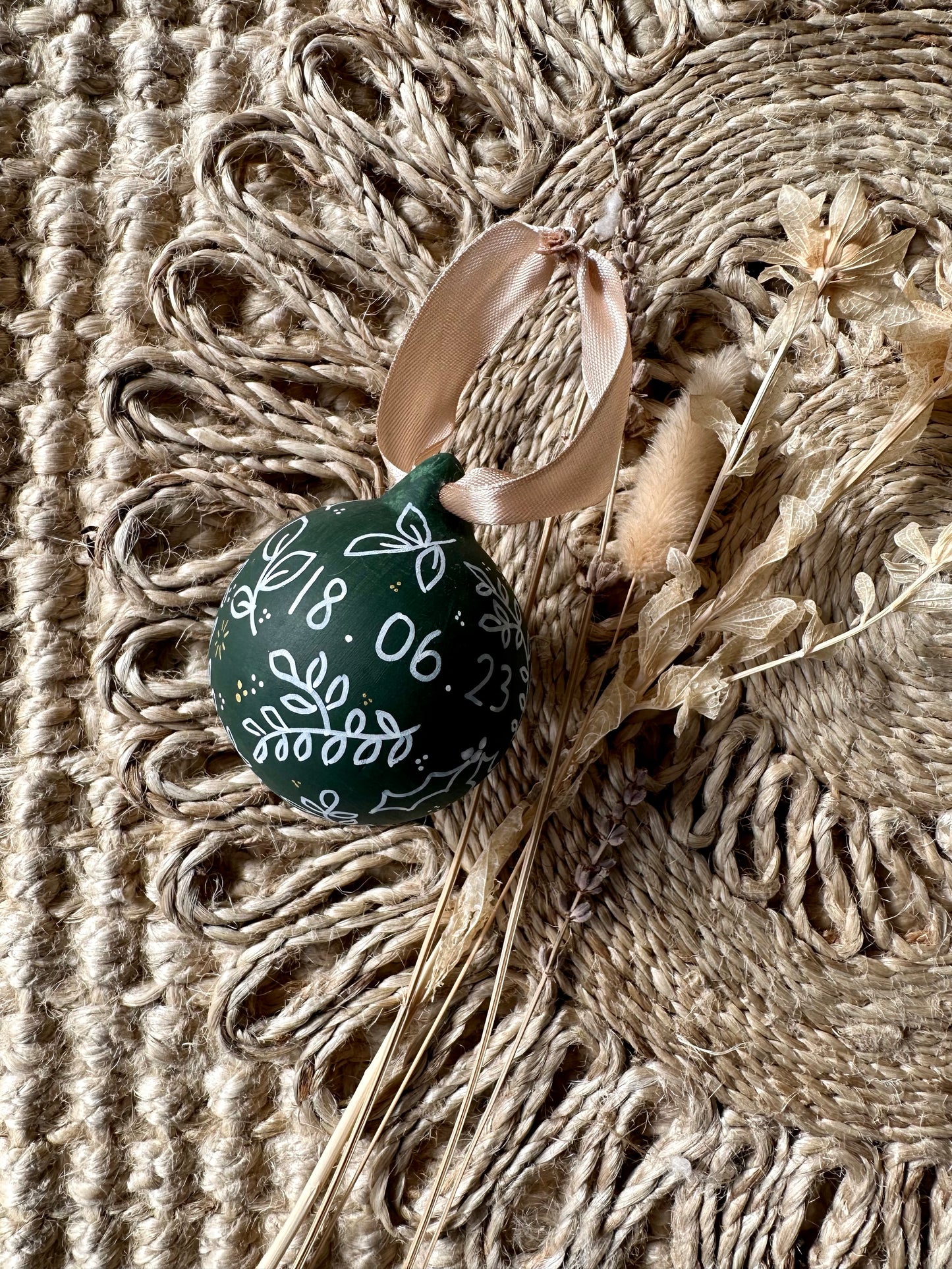 Personalised Hand Painted Ceramic Merry And Married Christmas Bauble