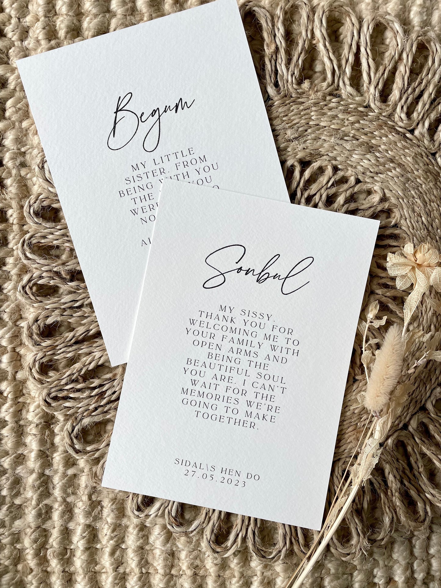 Personalised Custom Bridal Party Postcard