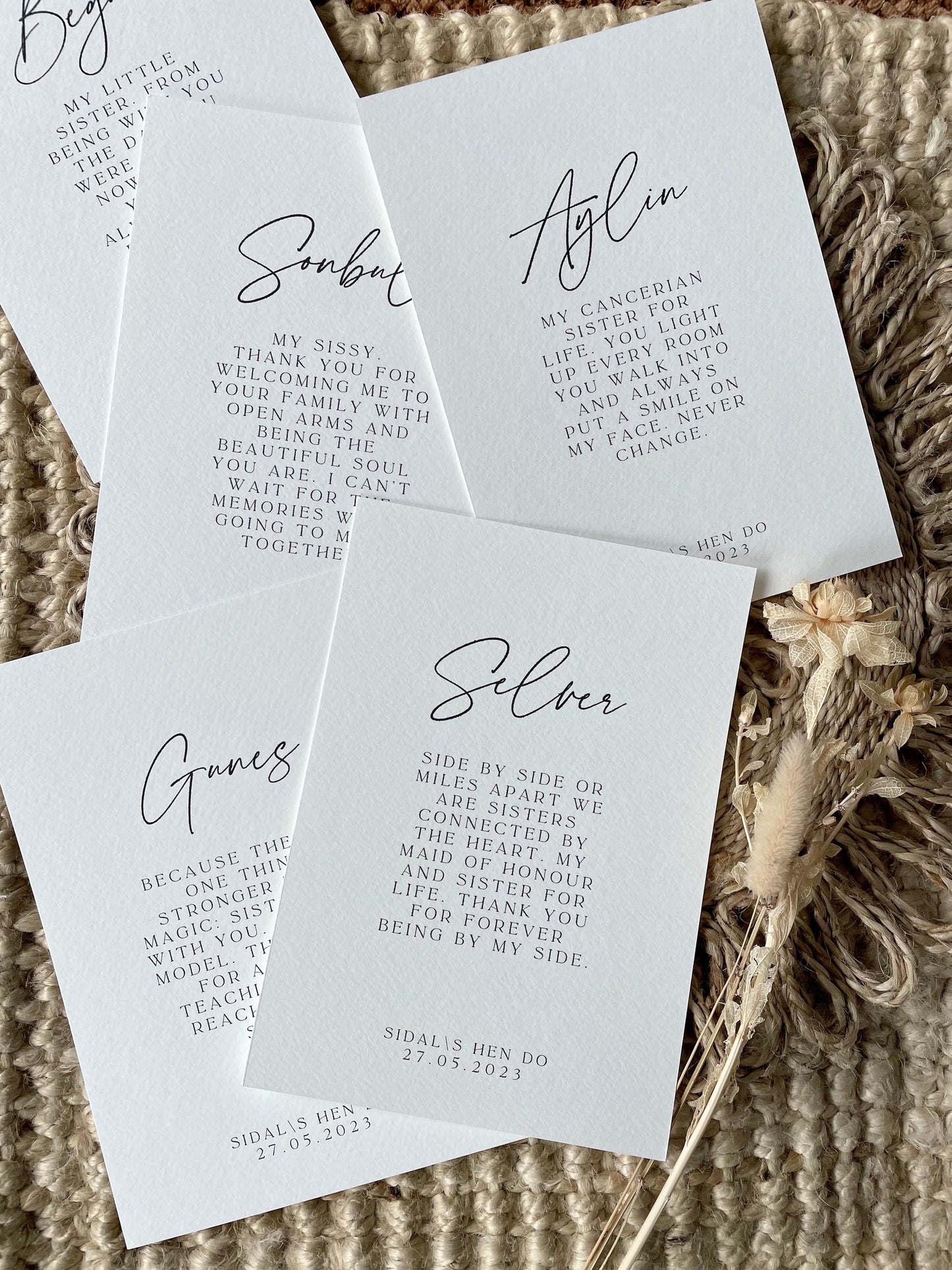 Personalised Custom Bridal Party Postcard