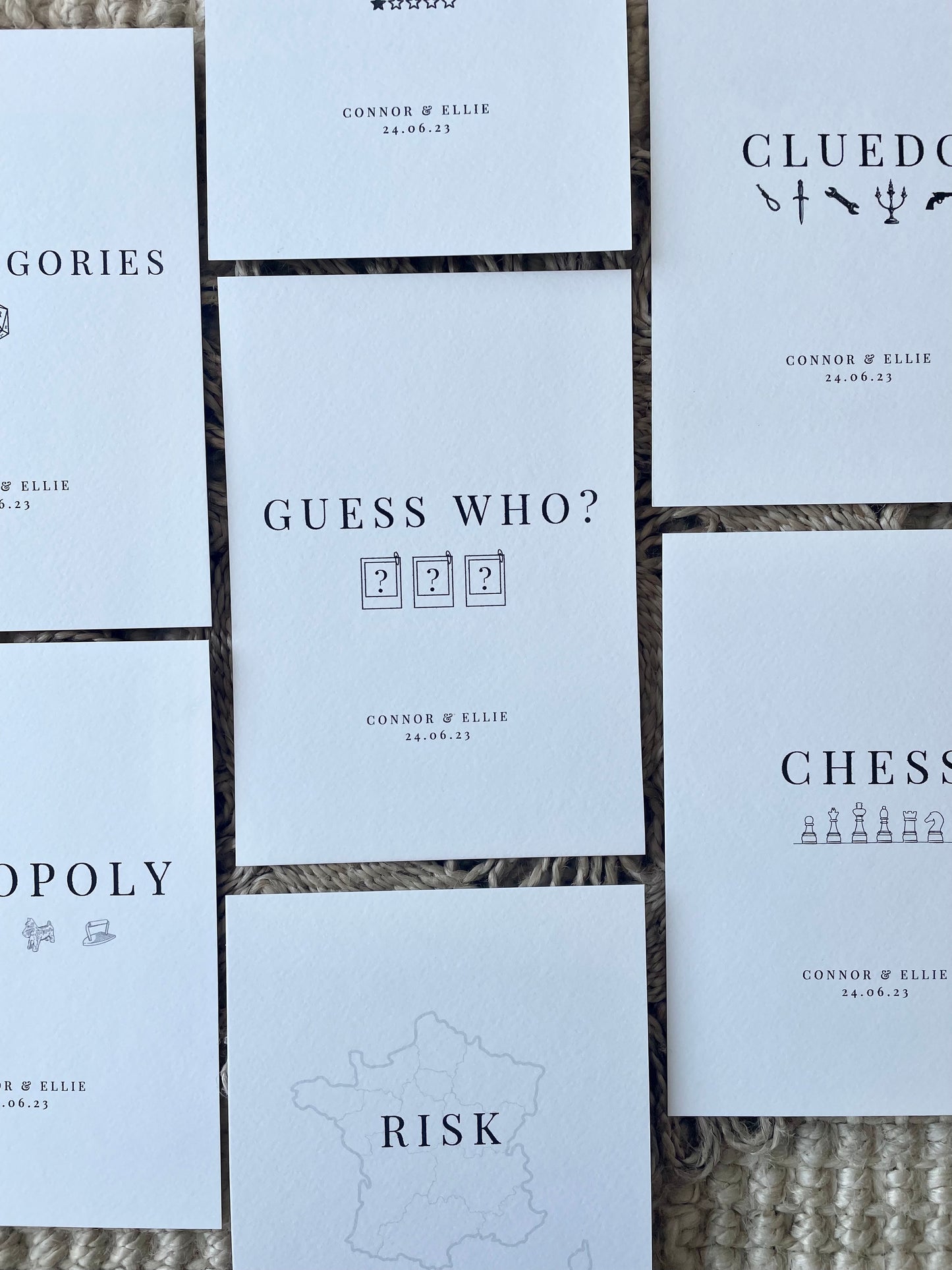 Personalised Board Game Theme Wedding Table Name