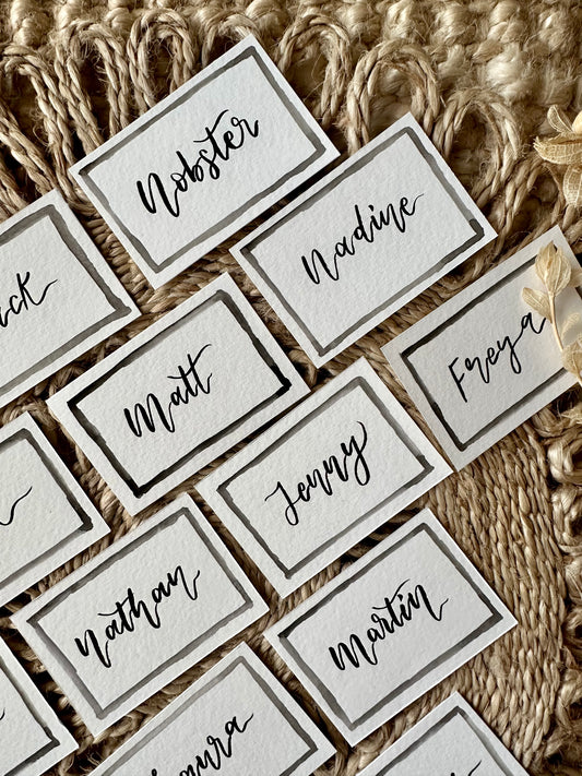 Hand Painted Border Place Name Cards