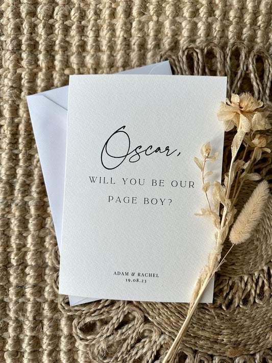 Personalised Will You Be Our Pageboy Card