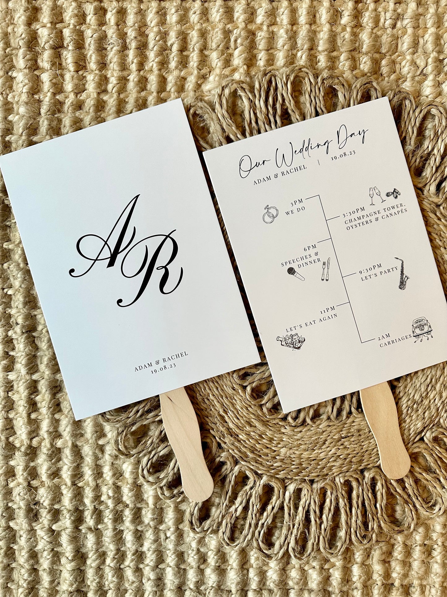 Personalised Custom Wedding Order Of The Day Fan