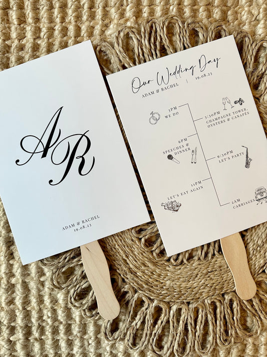 Personalised Custom Wedding Order Of The Day Fan