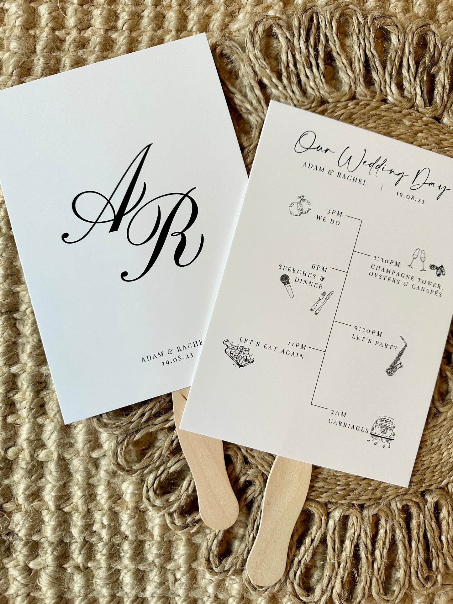 Personalised Custom Wedding Order Of The Day Fan