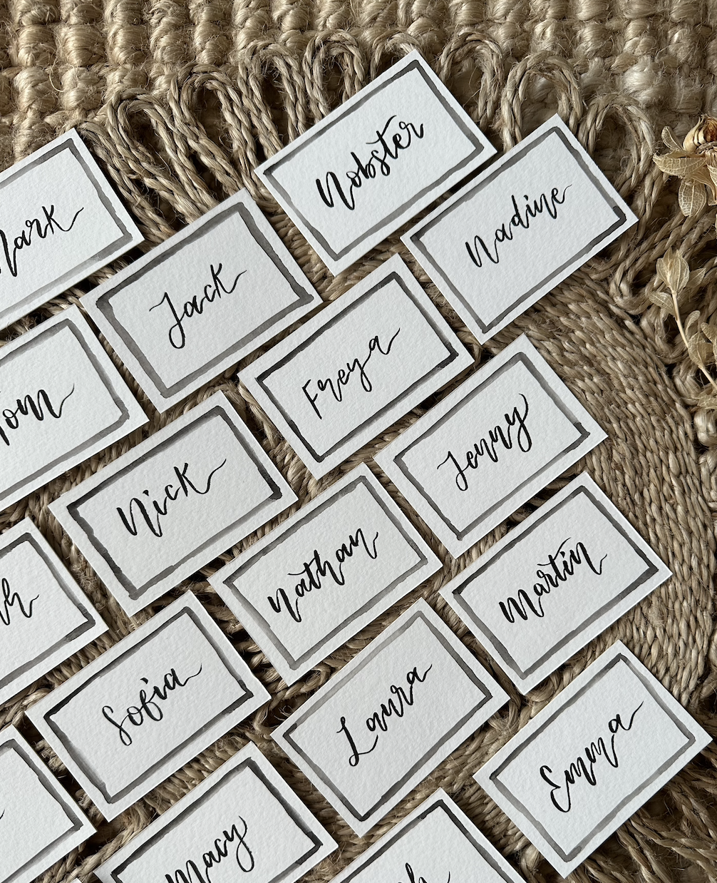 Hand Painted Border Place Name Cards