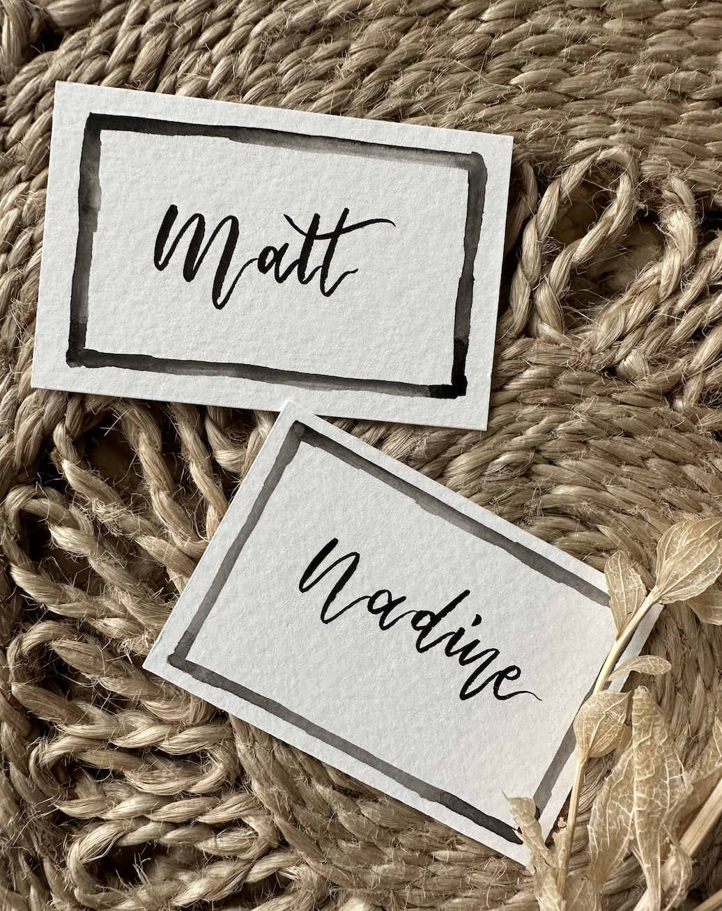Hand Painted Border Place Name Cards