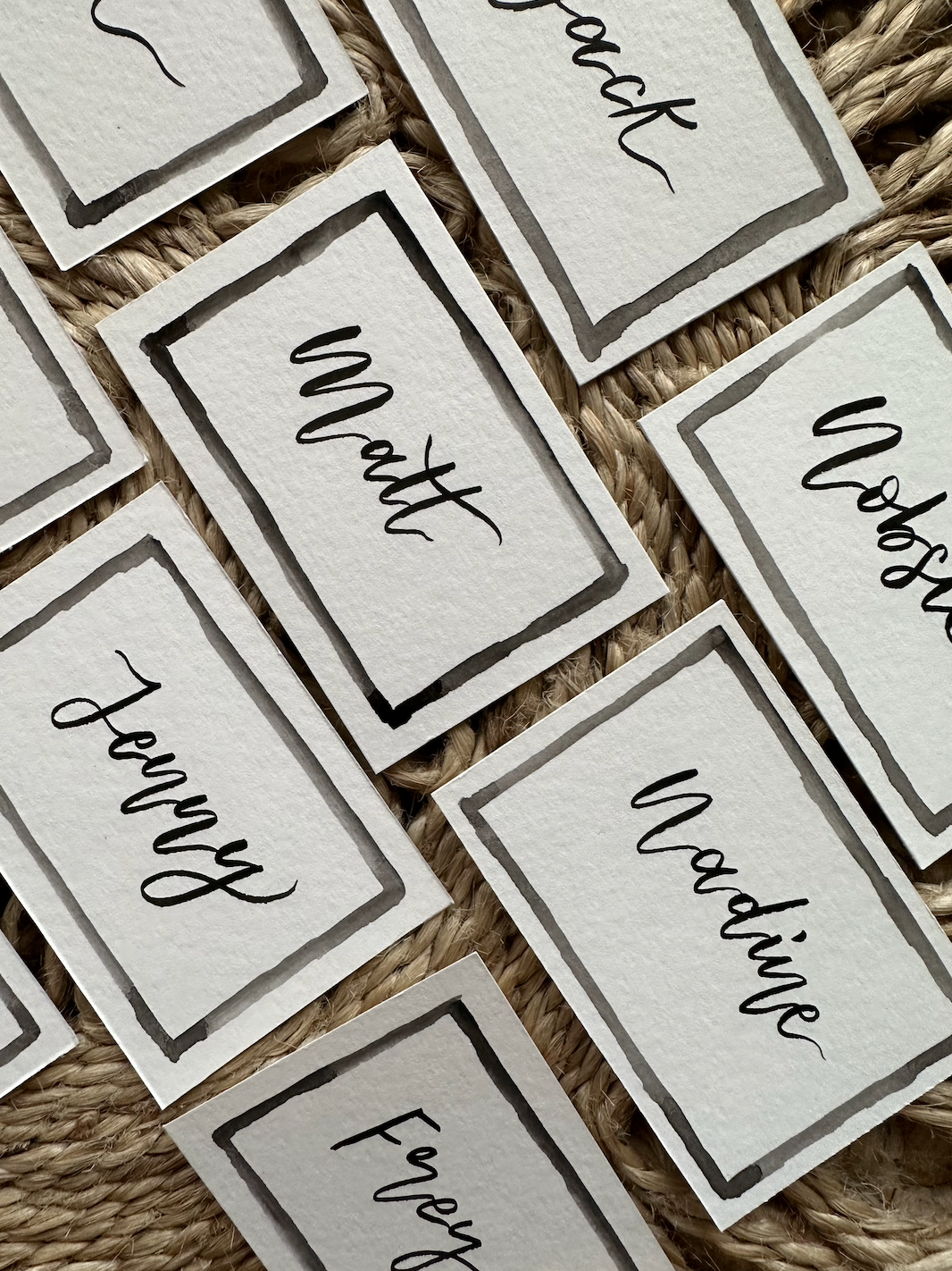 Hand Painted Border Place Name Cards