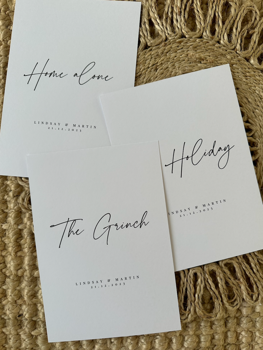 Custom Christmas Movie Table Names