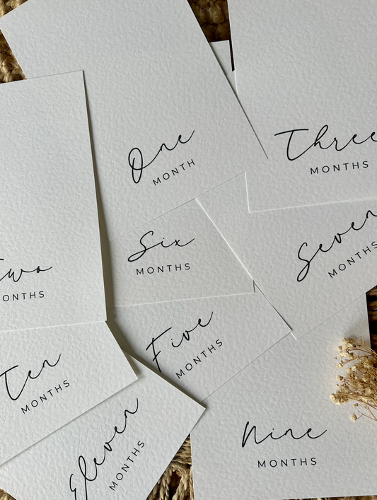 Baby's First Birthday Banner Milestone Cards