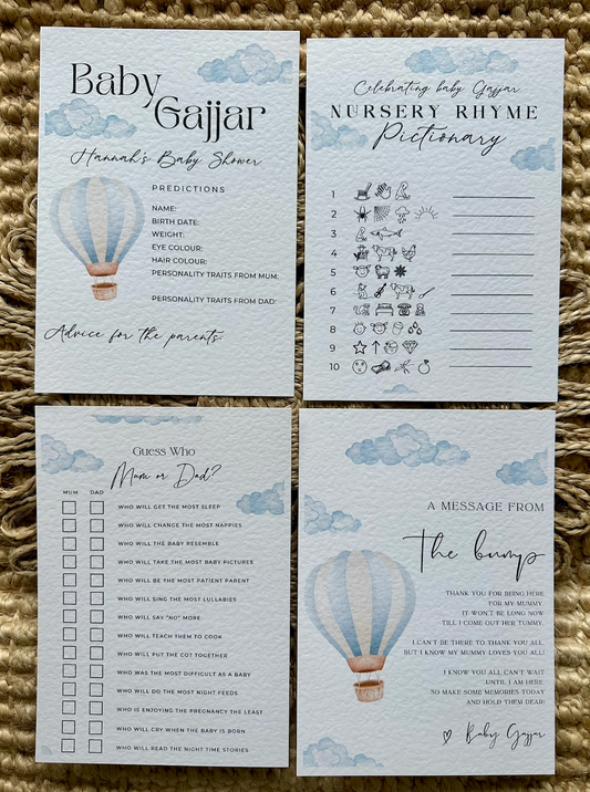 Personalised Message From The Bump Hot Air Balloon Theme Card