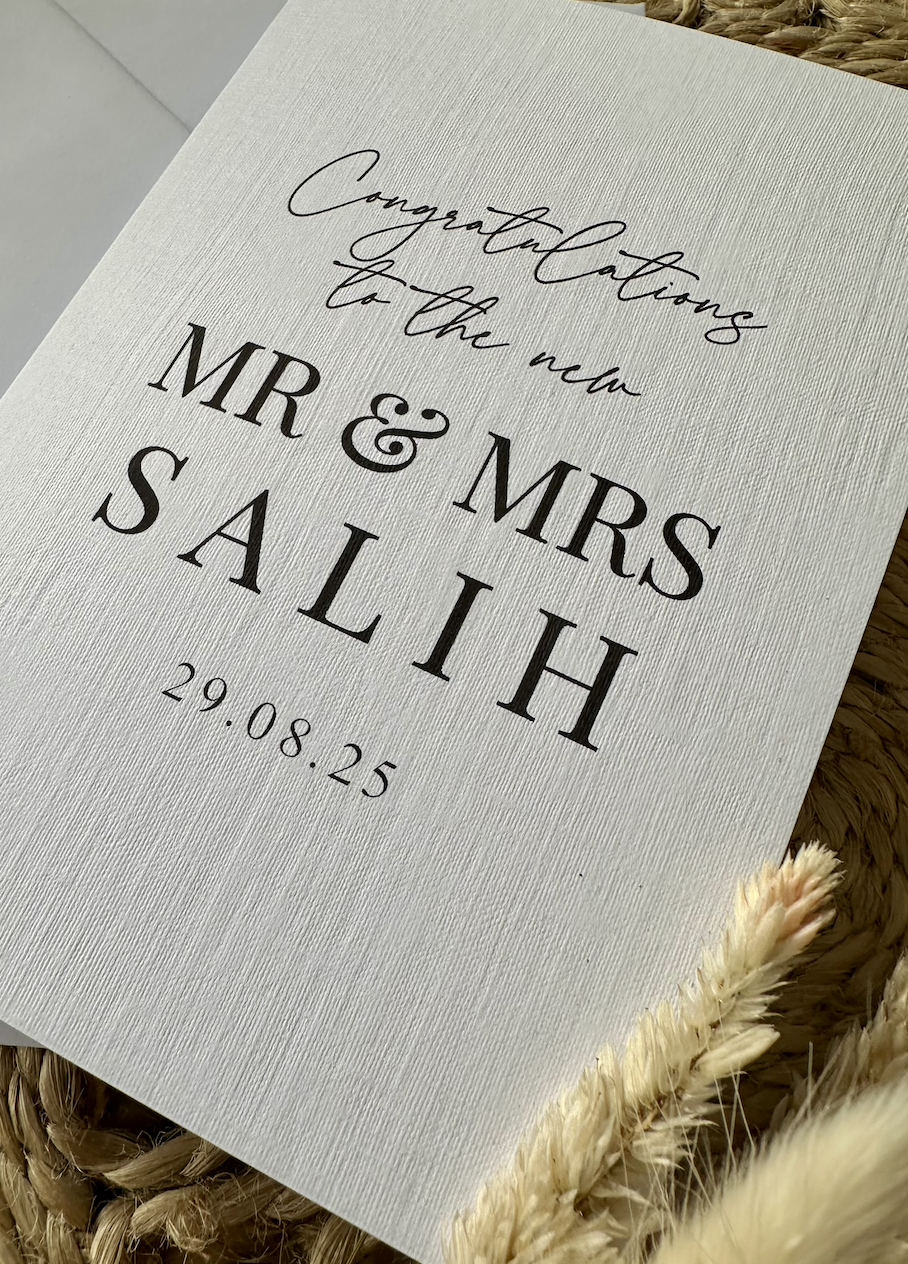 Personalised Surname Wedding Engagement Card