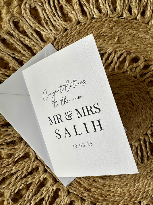 Personalised Surname Wedding Engagement Card