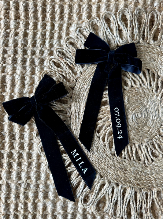 Personalised Velvet Bow Christmas Tree Decoration