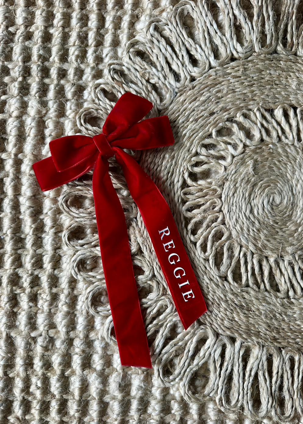 Personalised Velvet Bow Christmas Tree Decoration
