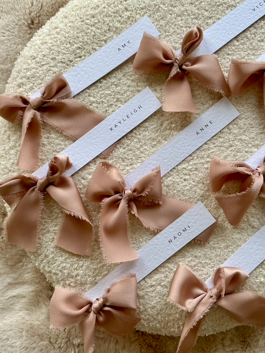 Elegant Satin Chiffon Ribbon Bow Personalised Place Name