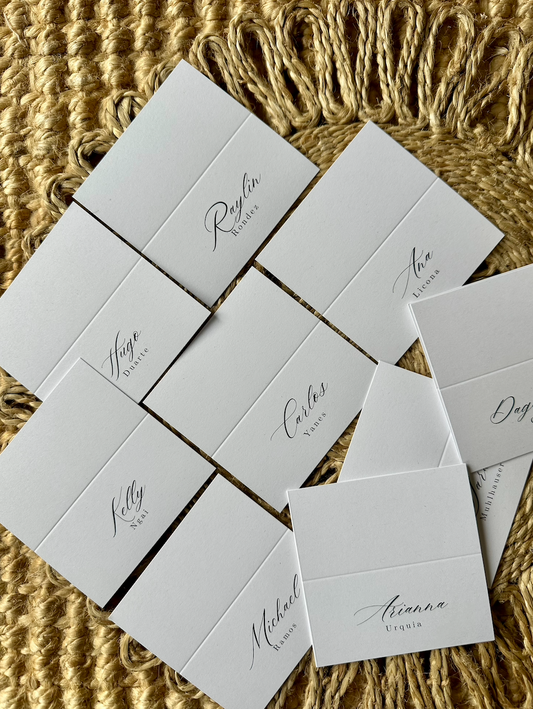 Calligraphy Style Folded Place Cards