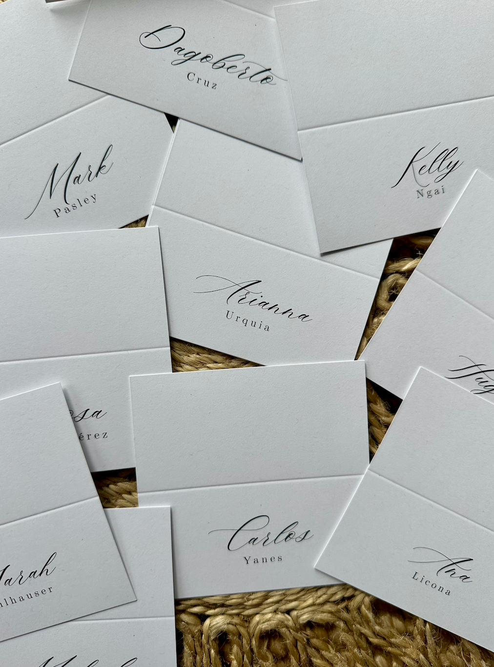 Calligraphy Style Folded Place Cards