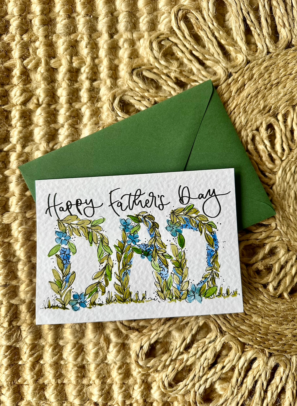 Personalised Hand Painted Botanical Father's Day Card