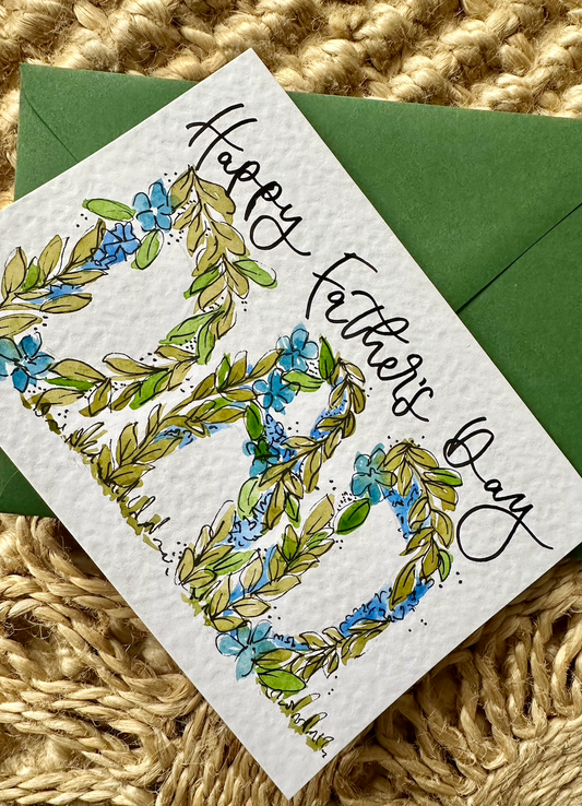 Personalised Hand Painted Botanical Father's Day Card