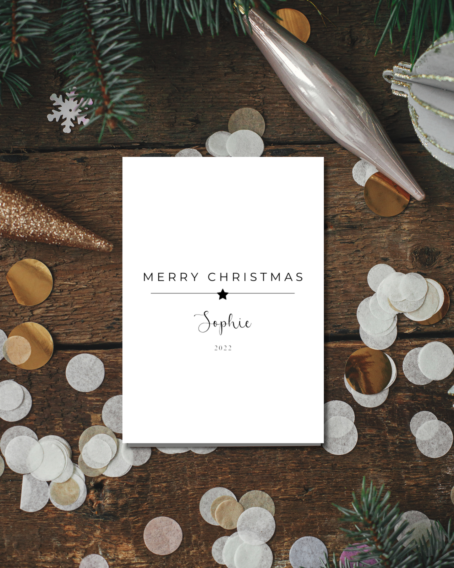 Classic Style Personalised Christmas Card