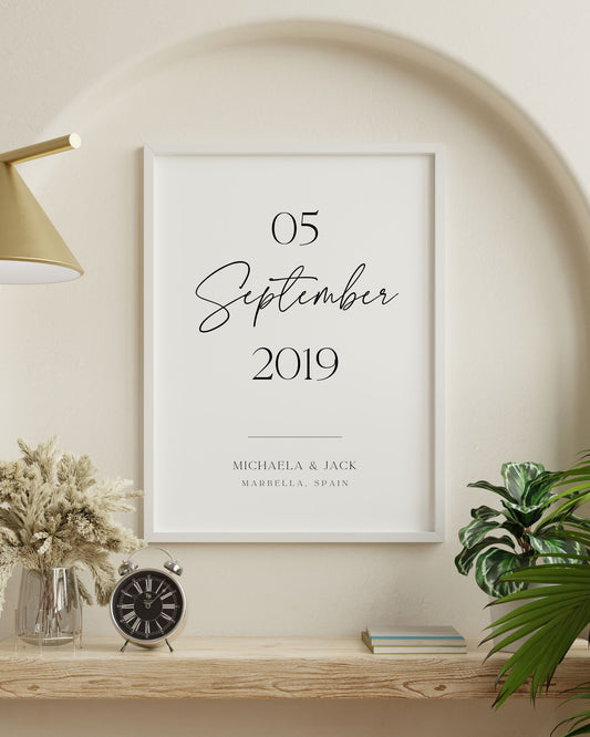 Personalised Custom Wedding Date Print