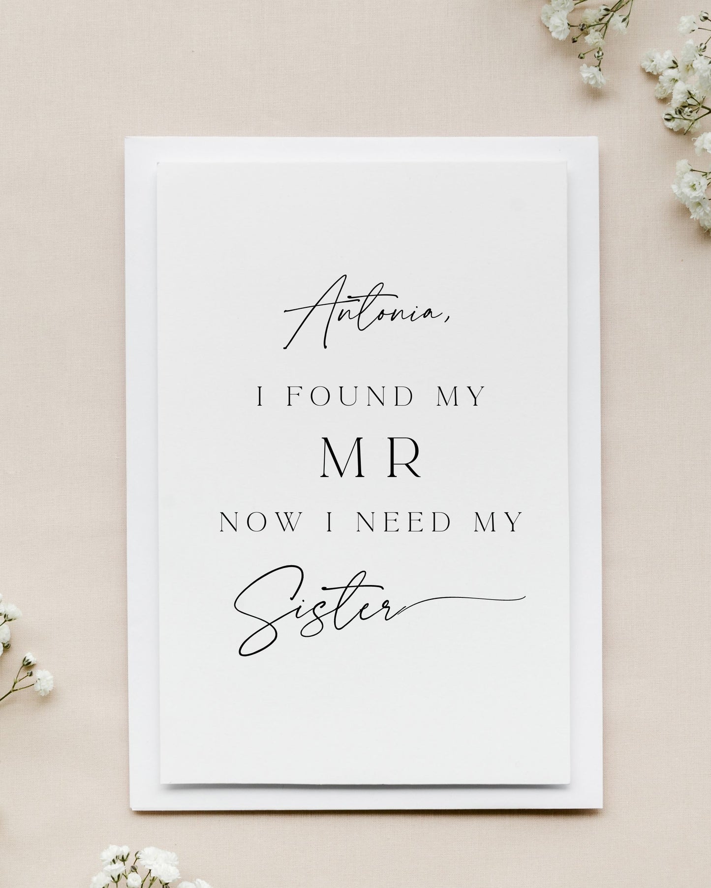 Custom I Found My Mr Now I Need My Sister Bridesmaid Proposal Card