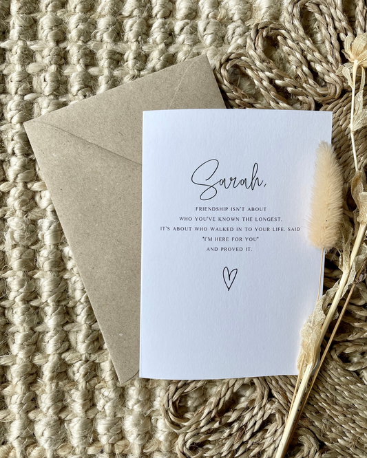 Small Friendship Quote Card
