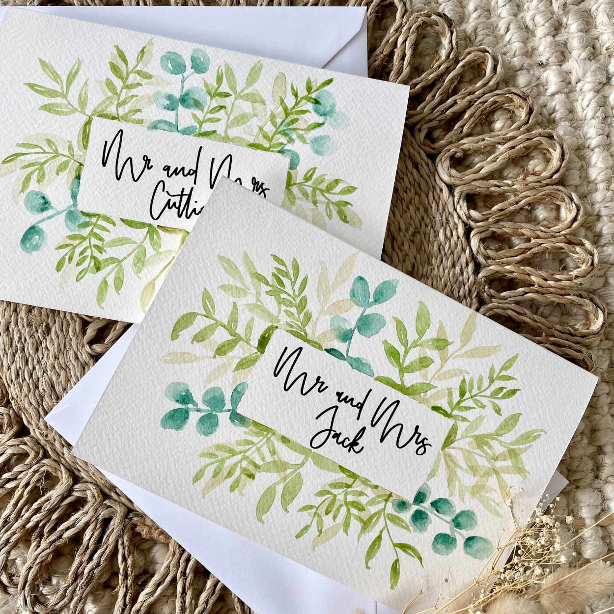 Mr & Mrs Botanical Wedding Card