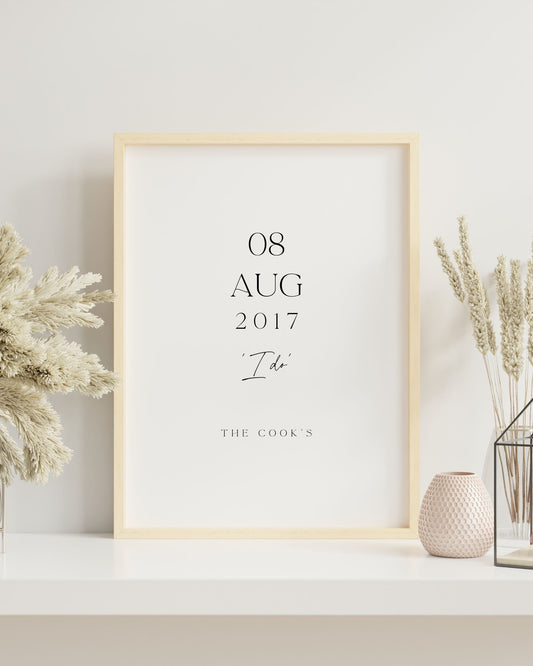 Personalised Custom Date I Do Print