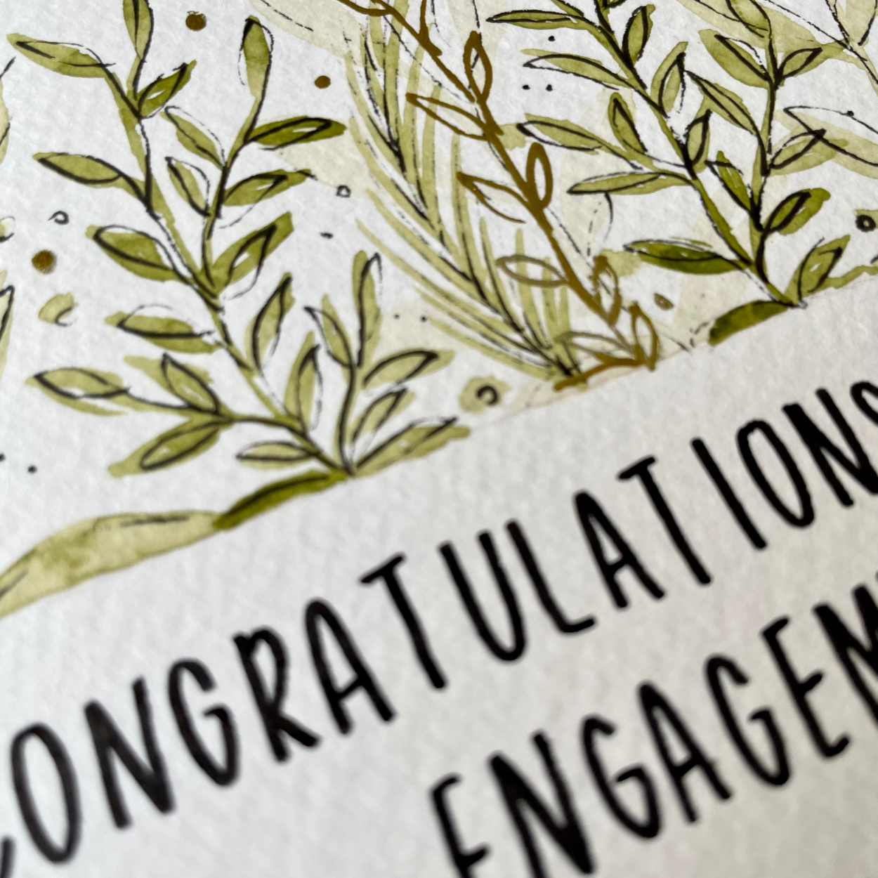 Personalised Botanical Border Engagement Card