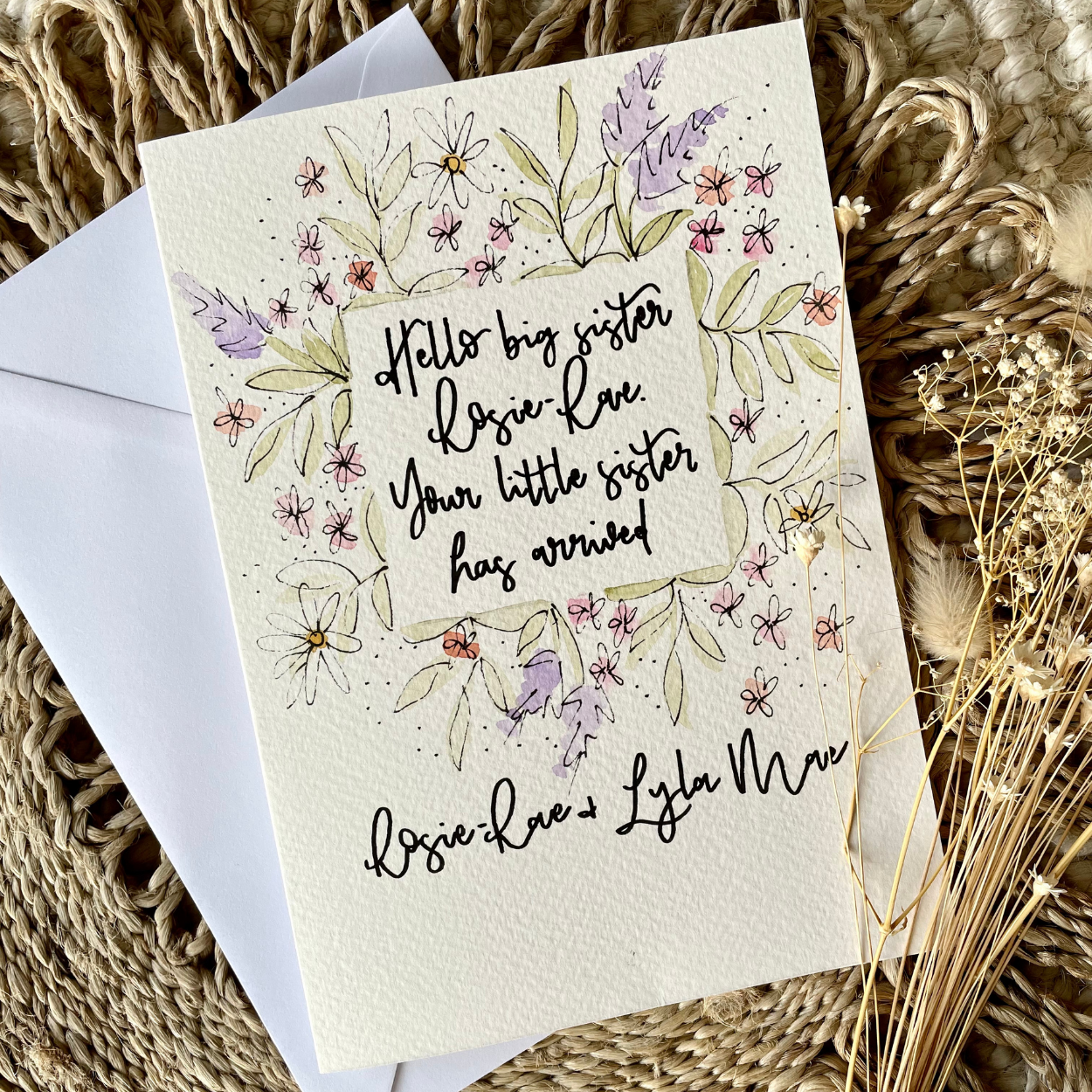 Pastel Floral Welcome To The World Card