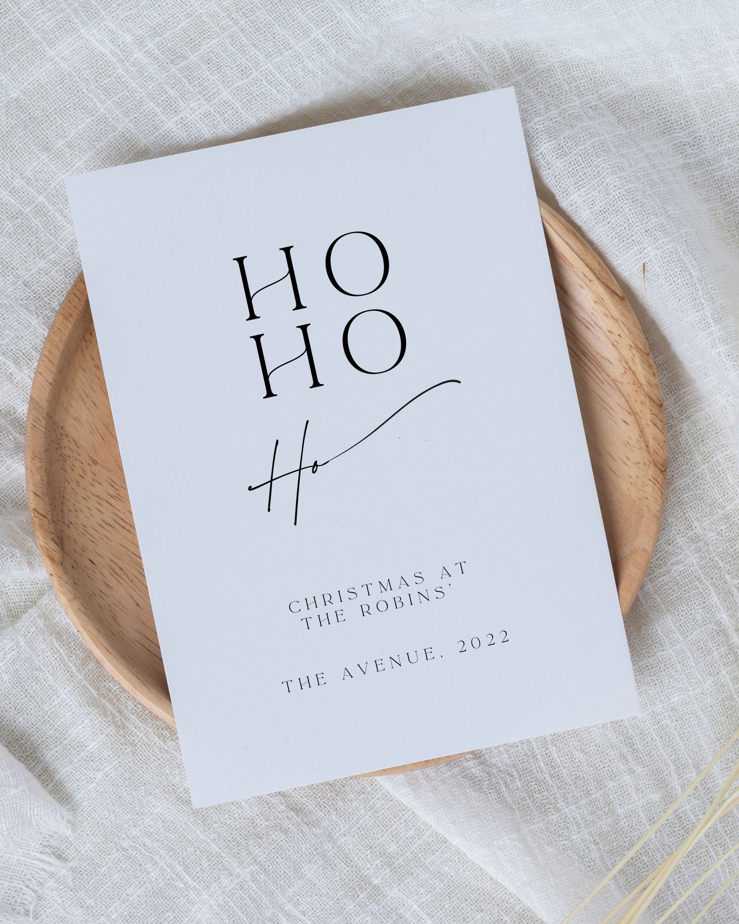 Personalised Minimalistic Ho Ho Ho Christmas Print