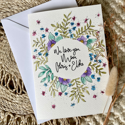 Happy Mother's Day Floral Wreath Card