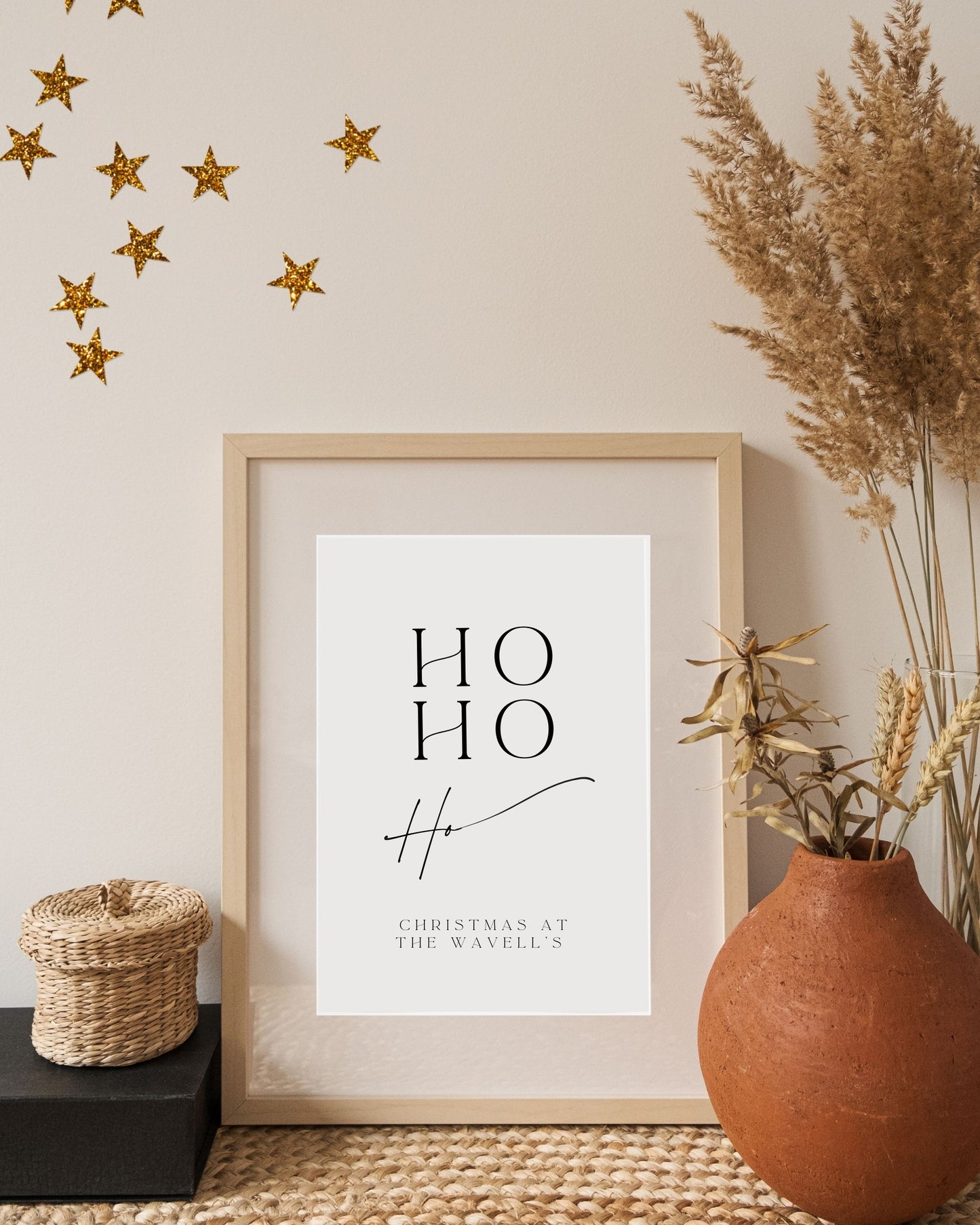Personalised Minimalistic Ho Ho Ho Christmas Print