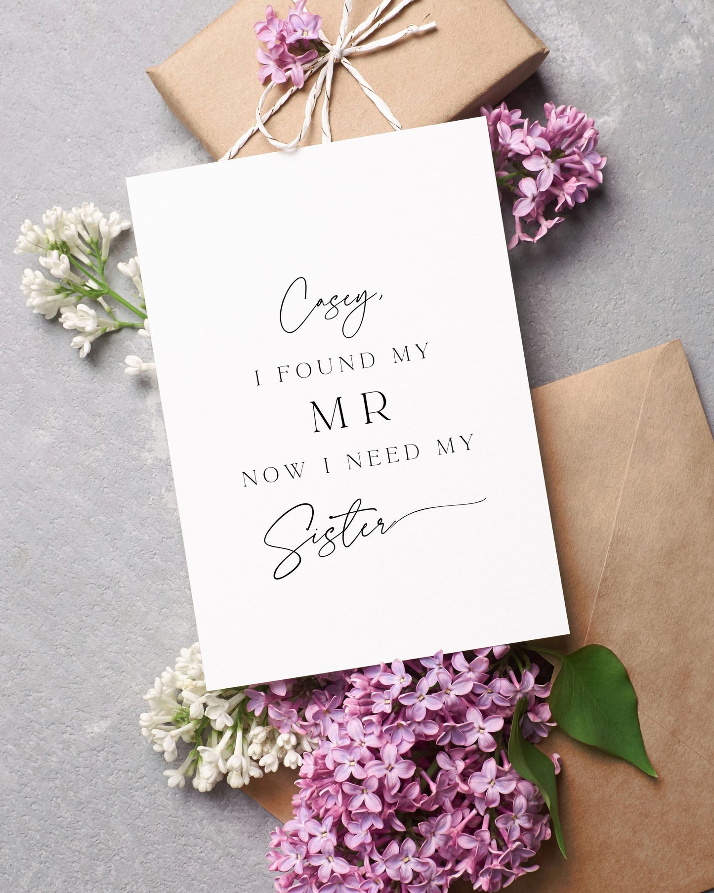 Custom I Found My Mr Now I Need My Sister Bridesmaid Proposal Card