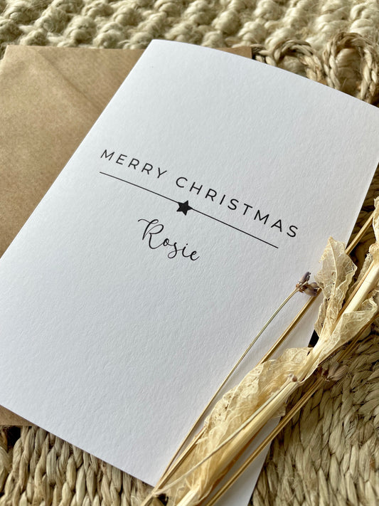 Classic Style Personalised Christmas Card