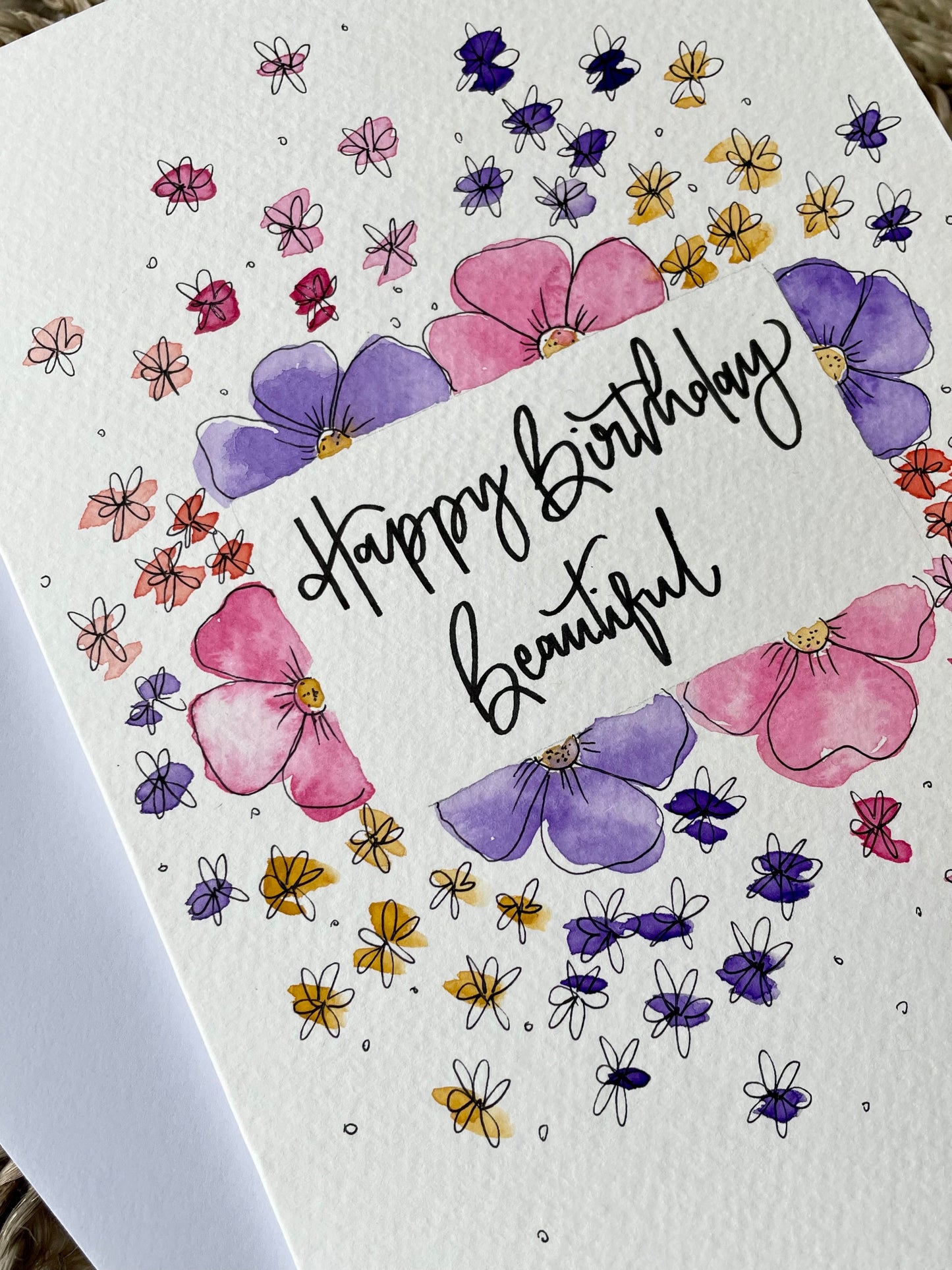 Pink & Purple Floral Birthday Card
