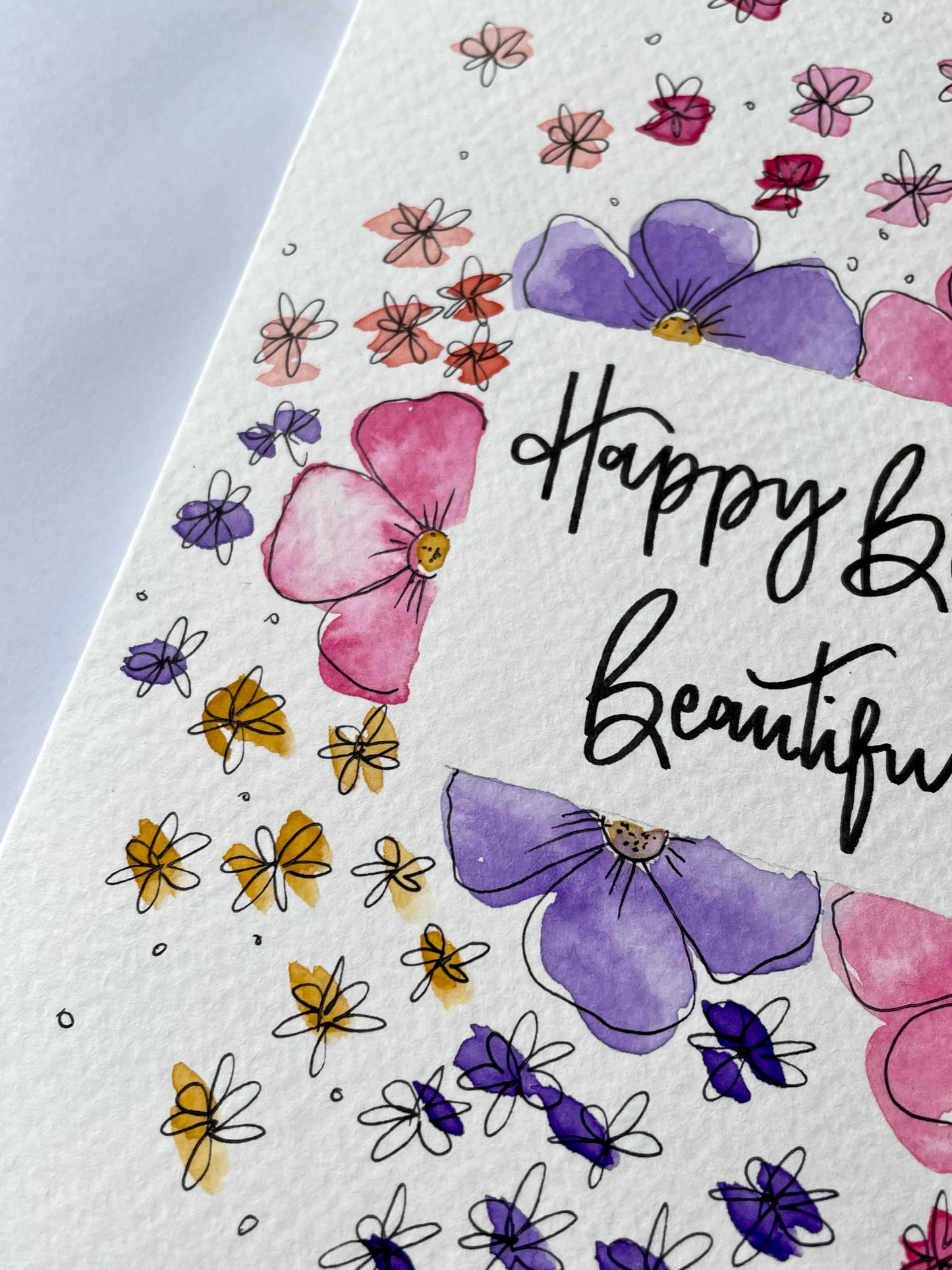 Pink & Purple Floral Birthday Card