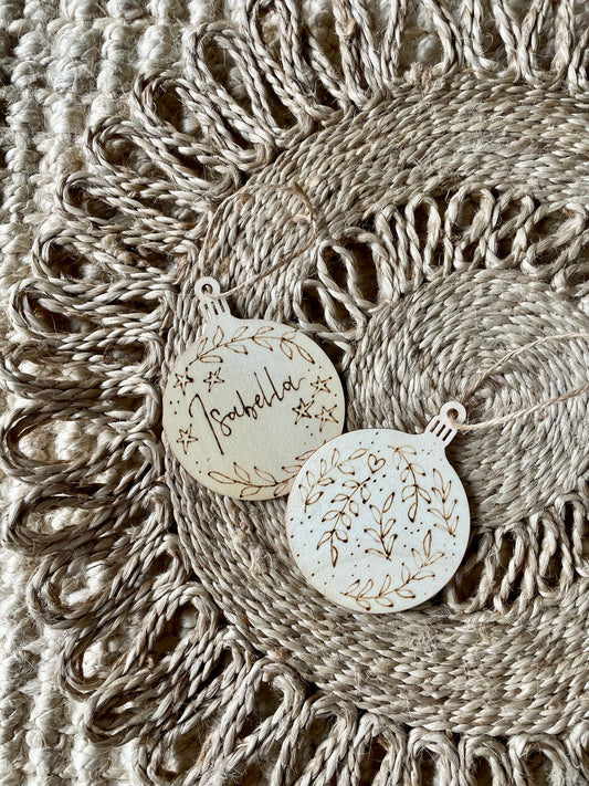 Personalised Name Engraved Wooden Tree Decoration