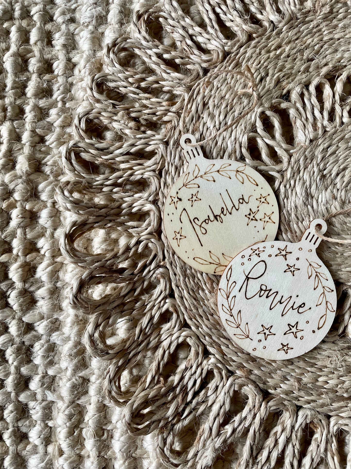 Personalised Name Engraved Wooden Tree Decoration
