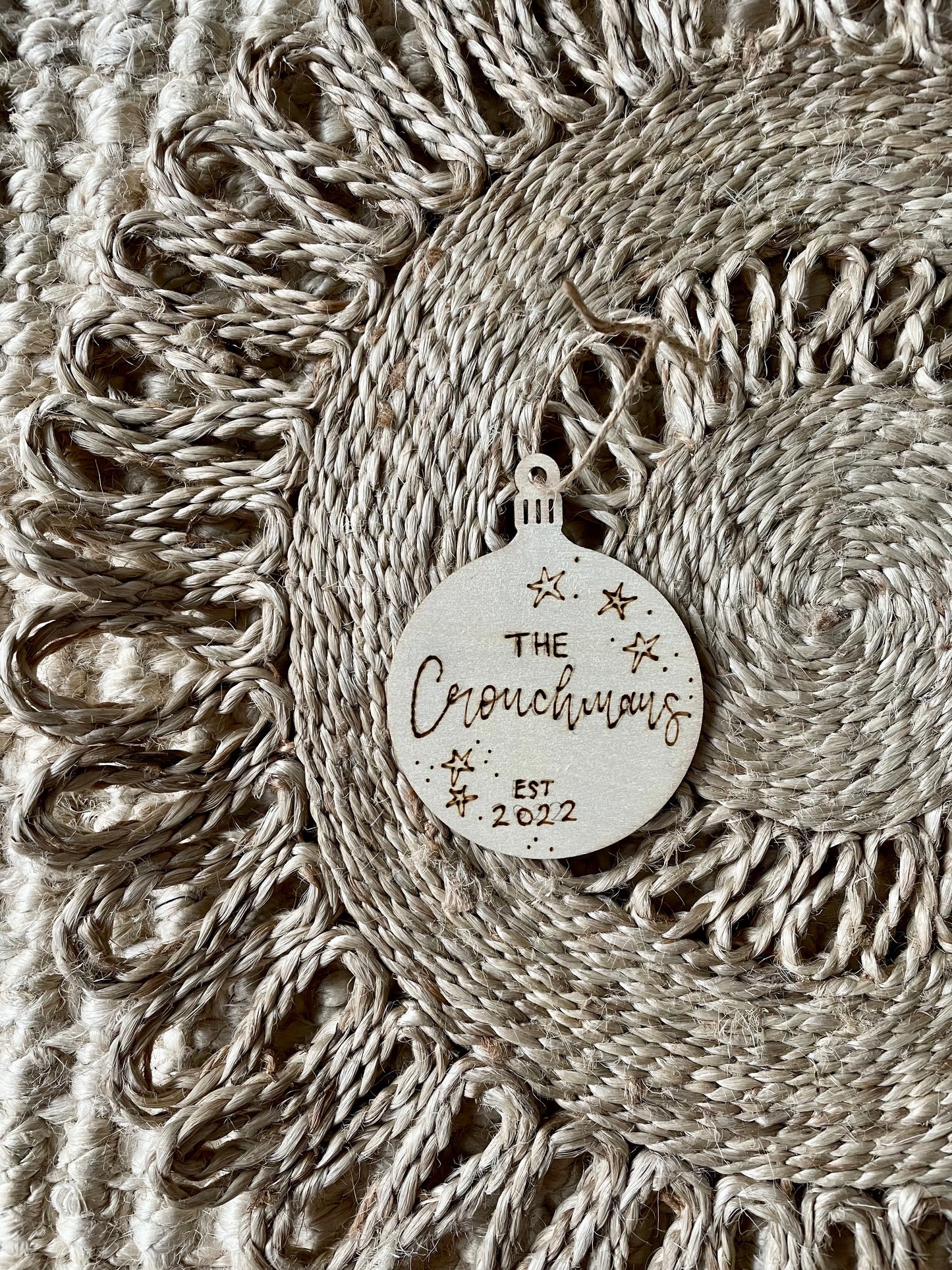 Personalised Love Design Engraved Wooden Tree Decoration