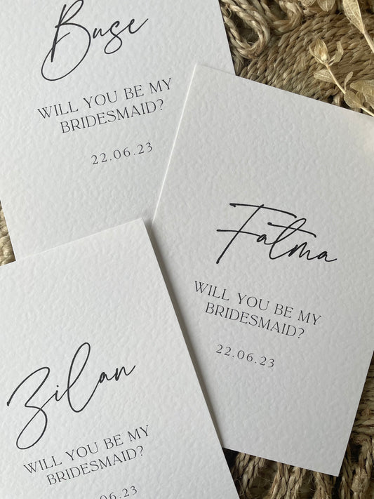 Personalised Minimalistic Bridesmaid Proposal Card