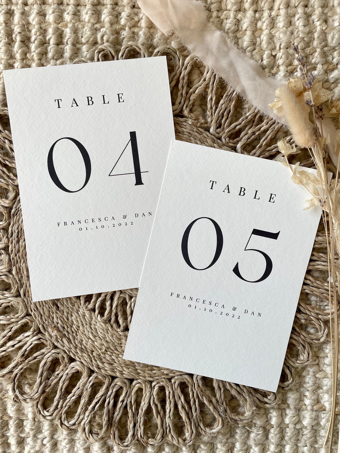 Classic Modern Table Numbers