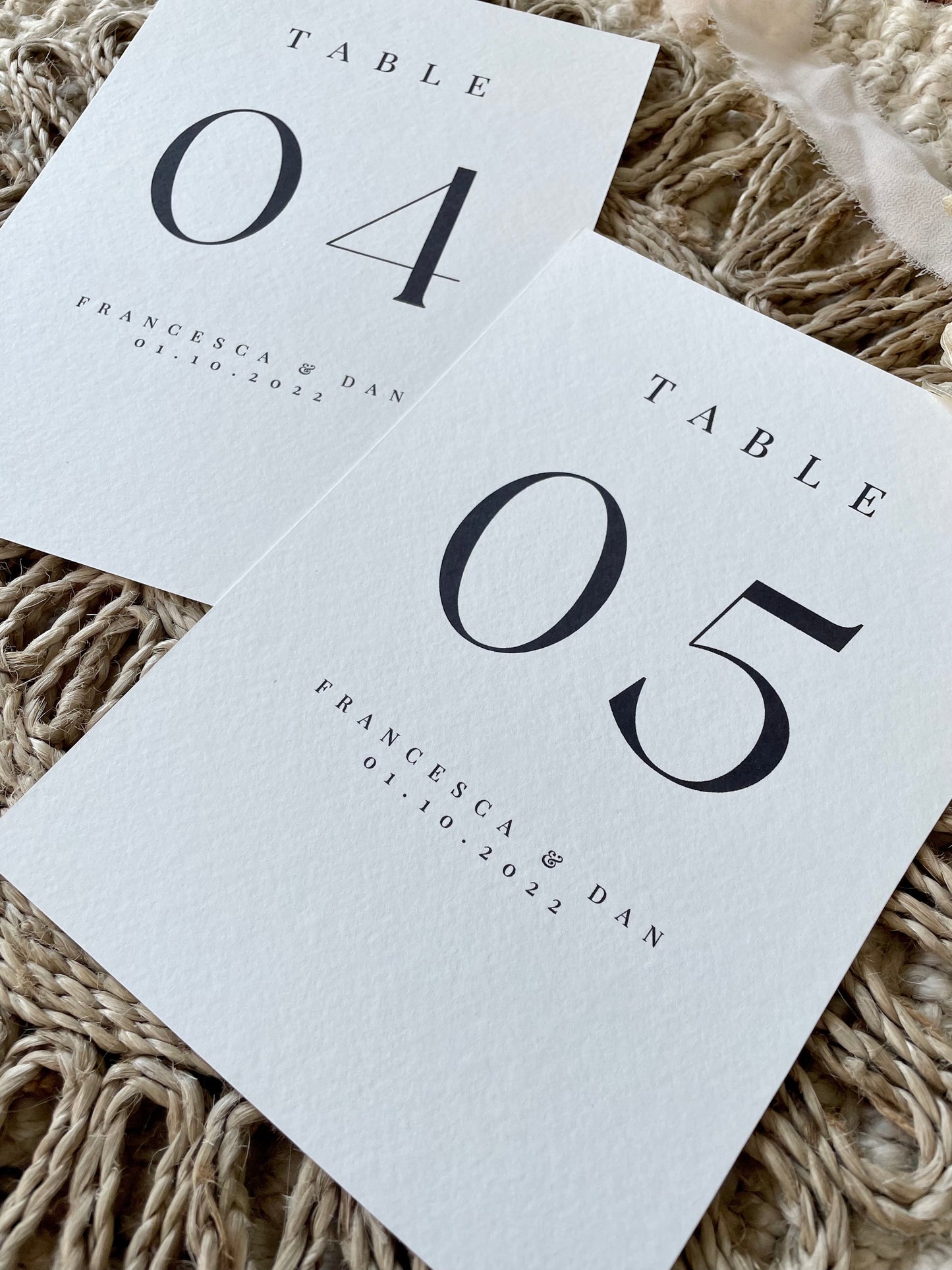 Classic Modern Table Numbers